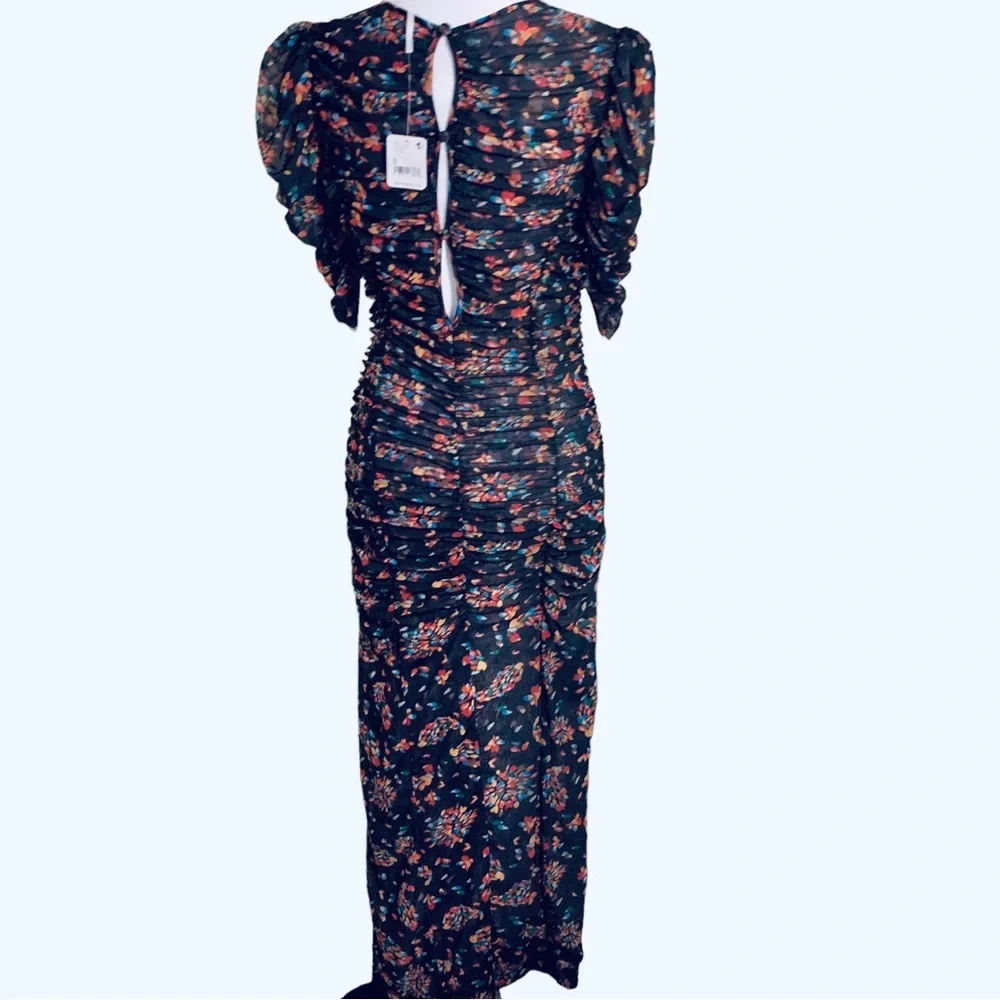 FREE PEOPLE BRIELLA FLORAL MIDI DRESS